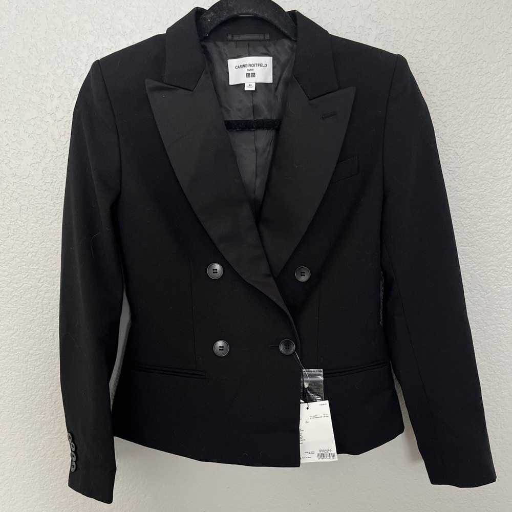 NWT: Uniqlo x Carine Roitfeld women’s Tux Blazer: size XS